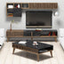Set Mobila Sufragerie Milan - Walnut, Black, Nuc, 180x40x35 cm