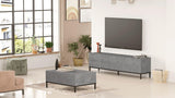 Set Mobila Sufragerie Oslo, Gri, 2 piese, Comoda Tv - Masuta de Cafea, 170.3x35.5x46.35 cm