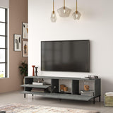 Set Mobila Sufragerie Oslo, Gri, 2 piese, Comoda Tv - Masuta de Cafea, 170.3x35.5x46.35 cm