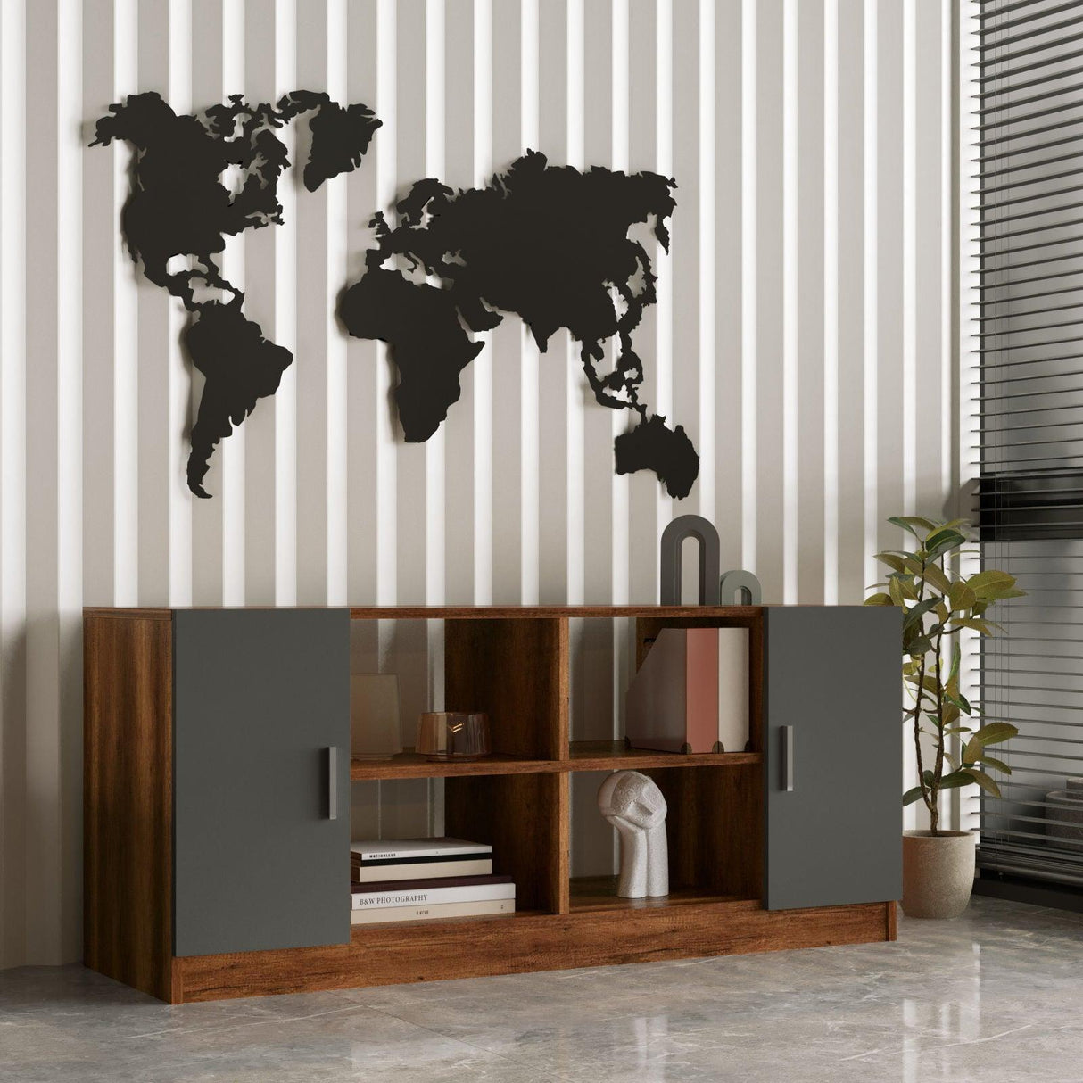 Set mobilier de birou Linta Max, 3 piese, Birou - Masuta - Consola, 140x60x74 cm - Nuc
