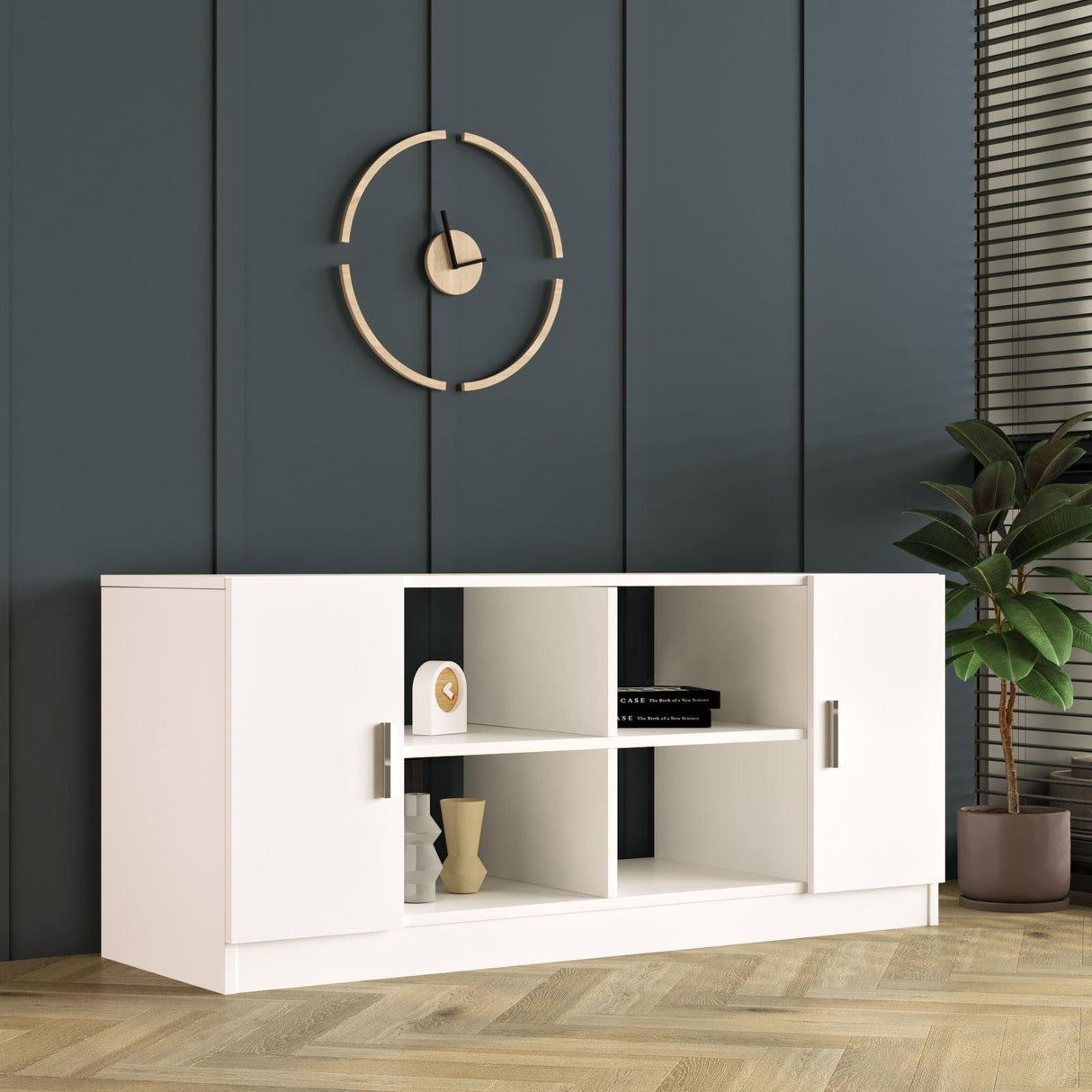 Set mobilier de birou Linta Max, 3 piese, Birou - Masuta - Consola, 140x60x74 cm - Alb