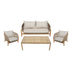 Set mobilier de exterior cu perne bej Lemanda, lemn masiv de salcâm și funie, generoase, 146x75x74 cm