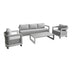 Set mobilier de exterior Jenora, aluminiu și țesătură, bej cu accente, gri deschis, 212x72x64 cm