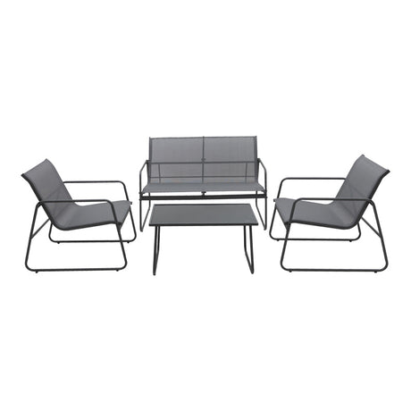 Set mobilier de grădină cu funcție outdoor Veranda, textilenă-metal, Antracit, 200x150x85 cm