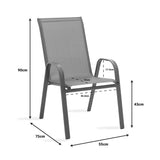 Set mobilier de grădină cu masă și scaune Watson-Calan, Metal/Textilene, gri antracit, 70x70x70 cm