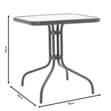Set mobilier de grădină cu masă și scaune Watson-Calan, Metal/Textilene, gri antracit, 70x70x70 cm
