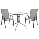 Set mobilier de grădină cu masă și scaune Watson-Calan, Metal/Textilene, gri antracit, 70x70x70 cm