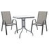Set mobilier de grădină cu masă și scaune Watson-Calan, Metal/Textilene, gri antracit, 70x70x70 cm