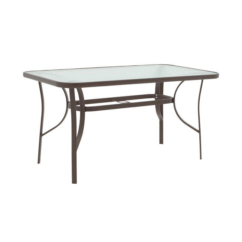 Set mobilier de sufragerie cu masă și scaune, Sussie-Ensure, Metal și sticlă, Maro, 120x70x70 cm