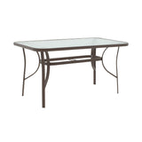 Set mobilier de sufragerie cu masă și scaune, Sussie-Ensure, Metal și sticlă, Maro, 120x70x70 cm