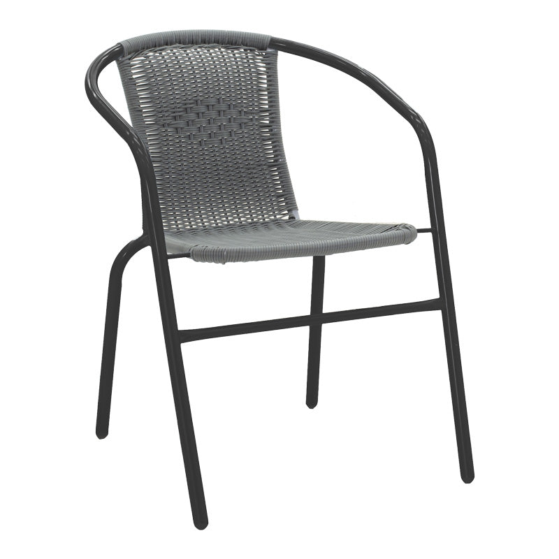 Set mobilier de sufragerie cu funcție extensibilă Valor-Obbi, Metal/Glas, Negru - Gri, 110x60x70 cm