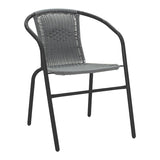 Set mobilier de sufragerie cu funcție extensibilă Valor-Obbi, Metal/Glas, Negru - Gri, 110x60x70 cm