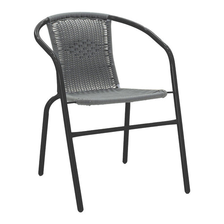 Set mobilier de sufragerie cu funcție extensibilă Valor-Obbi, Metal/Glas, Negru - Gri, 110x60x70 cm