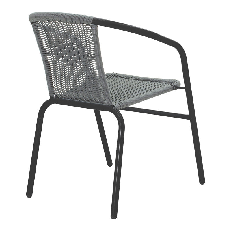 Set mobilier de sufragerie cu funcție extensibilă Valor-Obbi, Metal/Glas, Negru - Gri, 110x60x70 cm