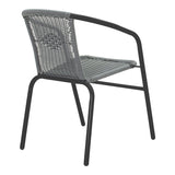 Set mobilier de sufragerie cu funcție extensibilă Valor-Obbi, Metal/Glas, Negru - Gri, 110x60x70 cm