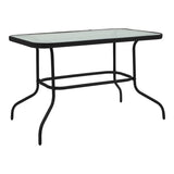Set mobilier de sufragerie cu funcție extensibilă Valor-Obbi, Metal/Glas, Negru - Gri, 110x60x70 cm