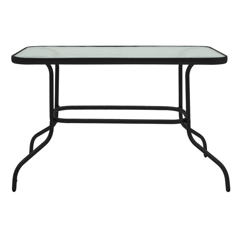 Set mobilier de sufragerie cu funcție extensibilă Valor-Obbi, Metal/Glas, Negru - Gri, 110x60x70 cm