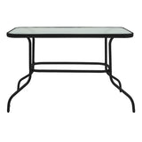 Set mobilier de sufragerie cu funcție extensibilă Valor-Obbi, Metal/Glas, Negru - Gri, 110x60x70 cm