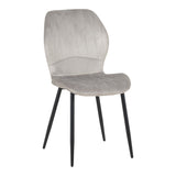 Set mobilier de sufragerie cu Scaune Gri Jelour și Masă Rotundă Neagră Orbital, Metal și Lemn, D120x H76, Set 5 Piese, 120x120x76 cm