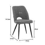 Set mobilier de sufragerie Renish cu Scaune Albe și Masă Ezali Neagră, Lemn/Metal, 140x80x75 cm