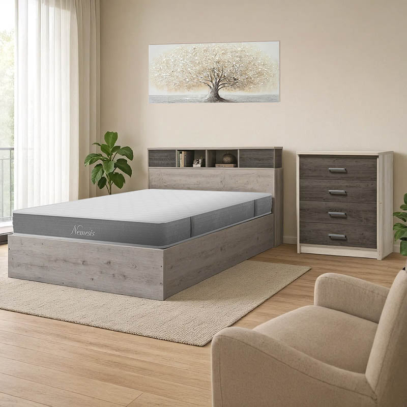 Set mobilier dormitor pentru student - pachet Snap de 3 piese, 168x221x95 cm