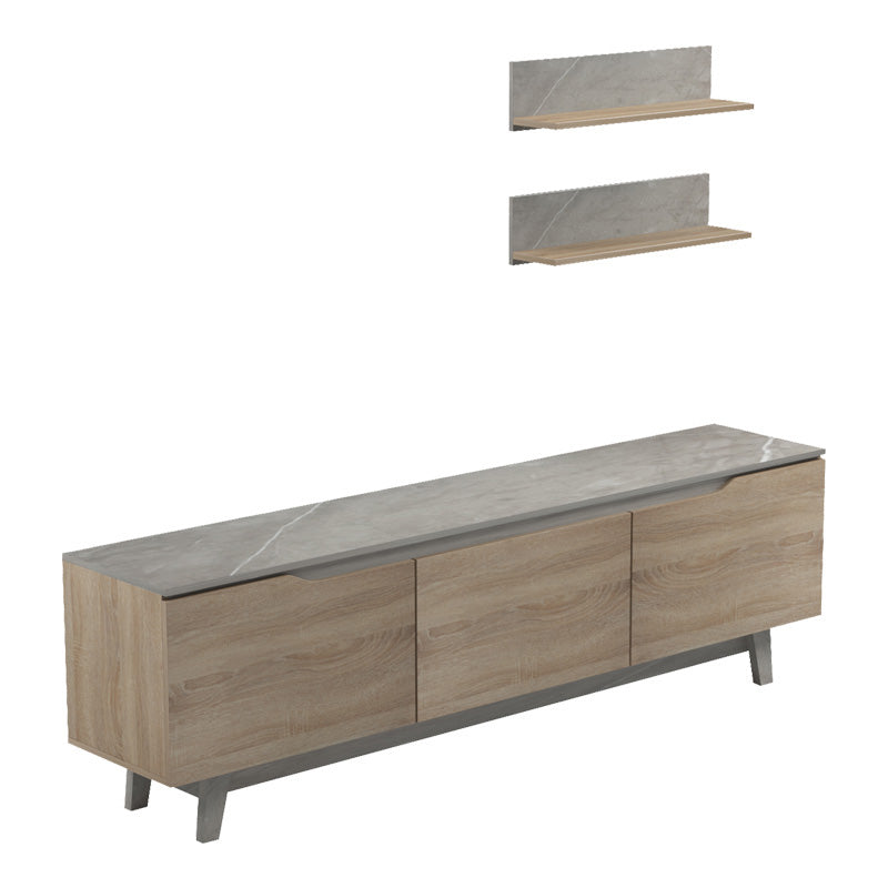 Set mobilier living cu finisaj marmura bej Kasia, Lemn, 180x35x48 cm