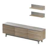 Set mobilier living cu finisaj marmura bej Kasia, Lemn, 180x35x48 cm