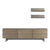Set mobilier living cu finisaj marmura bej Kasia, Lemn, 180x35x48 cm