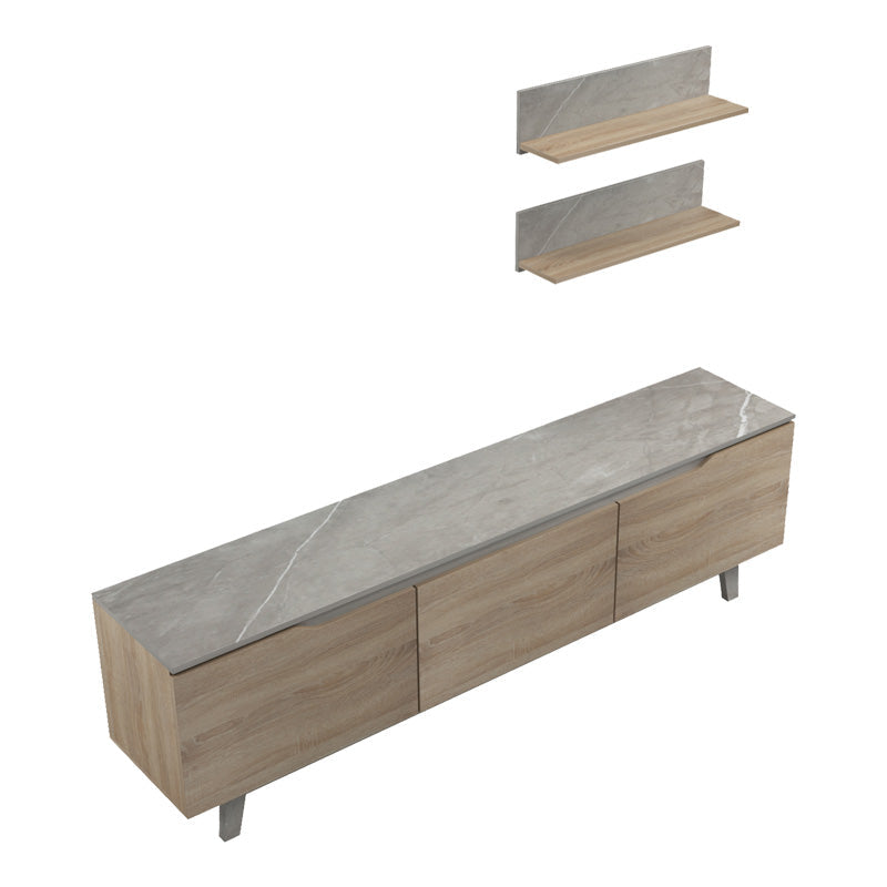 Set mobilier living cu finisaj marmura bej Kasia, Lemn, 180x35x48 cm