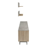 Set mobilier living cu finisaj marmura bej Kasia, Lemn, 180x35x48 cm