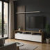 Set de mobilier living cu rafturi Delfina și metal, Sonoma - Negru, 190x40x199 cm - 230-000103