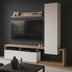 Set mobilier living cu rafturi Leganto, Pal, Alb, 220x35x197 cm
