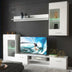 Set mobilier living modern Saleto, lemn, Alb, 230x39x202 cm