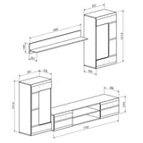 Set mobilier living modern Saleto, lemn, Alb, 230x39x202 cm