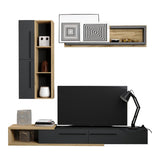 Set mobilier pentru living Calvados, Lemn și metal, Stejar, 200x300 cm