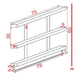 RAFT DE perete Suny lemn masiv de pin,   nuc - negru 75x9x68cm