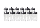 Set recipiente pentru condimente Kosova, Sticla, 300 ml, 12 bucati, Lingura, Transparent, 6.5x6.5x13 cm