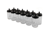 Set recipiente pentru condimente Kosova, Sticla, 300 ml, 12 bucati, Lingura, Transparent, 6.5x6.5x13 cm