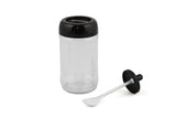Set recipiente pentru condimente Kosova, Sticla, 300 ml, 12 bucati, Lingura, Transparent, 6.5x6.5x13 cm