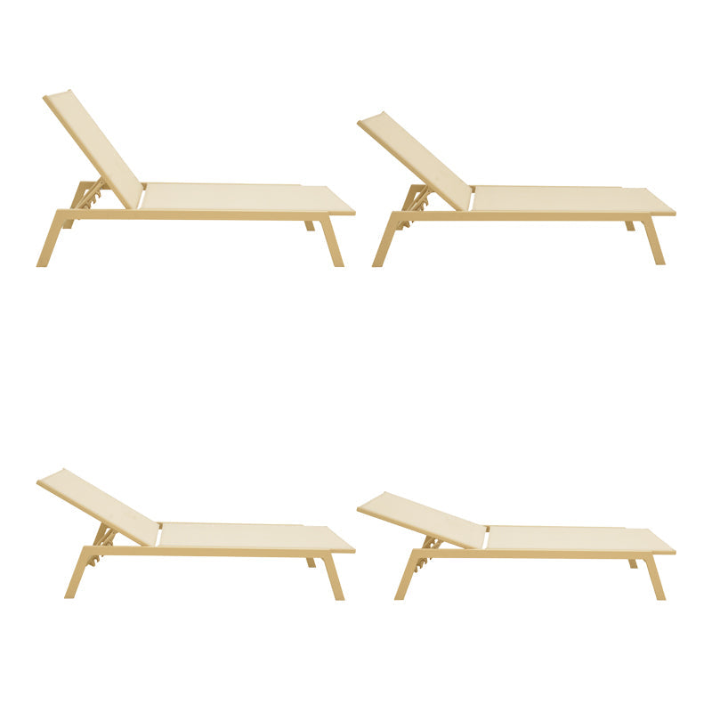 Sezlong Boka, Aluminiu si textilena, 60x192x31 cm - Cappuccino-Champagne