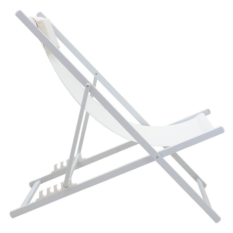 Sezlong Corte fag aluminiu texMaron, 190x70 cm - Alb