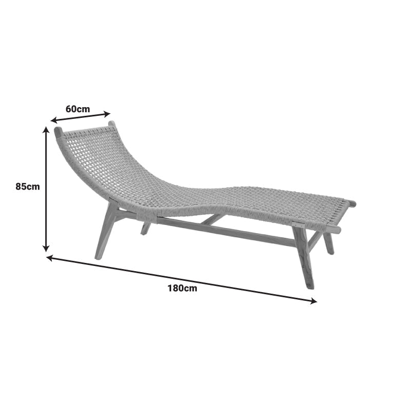 Sezlong de gradina Rebelise Boho, Natural, 60x180x85 cm