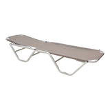 Sezlong Dessie pliabil aluminiu plasa, 56x188x30 cm - Crem