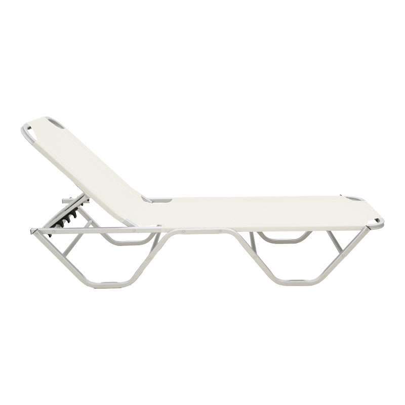 Sezlong Dessie pliabil aluminiu plasa, 56x188x30 cm - Gri Inchis