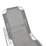 Sezlong Dessie pliabil aluminiu plasa, 56x188x30 cm - Gri Inchis