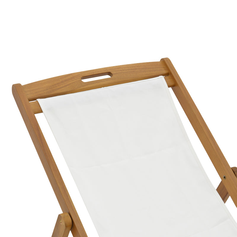 Sezlong Franclow lemn de salcâm pvc Panza, Natural alb, 66x108x105 cm, perspectiva suplimentara
