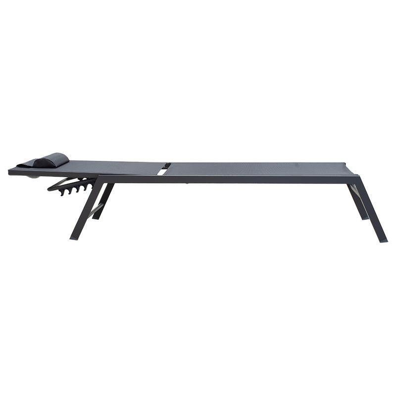 Sezlong Kiara aluminiu texMarona, Antracit - Alb, 70x200 cm - Antracit