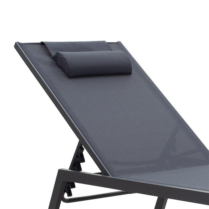 Sezlong Kiara aluminiu texMarona, Antracit - Alb, 70x200 cm - Antracit