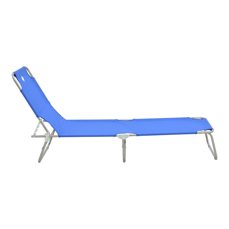 Șezlong Pasein, Silver-Antracit, 55x185x24 cm - Silver-Blue