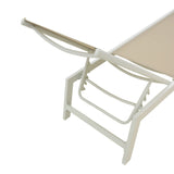 Sezlong Boka, Aluminiu si textilena, 60x192x31 cm - Alb-Bej